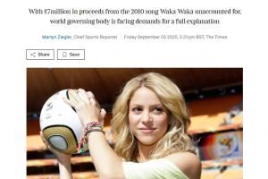 700萬鎊去向不明！英媒：FIFA被要求解釋《Waka Waka》的版稅用途